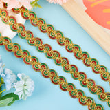15 Yards Polyester Wavy Roll Ribbons, Clothing Ornament Accessories, Colorful, 3/4 inch(20mm)