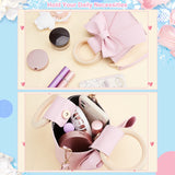 DIY Sew on Bowknot Tote Making Kit, Including PU Leather Accessories, Shoulder Strap, Wooden Ring Handles, Alloy D-rings, Iron Needles, Cotton Cord, Pink, 2.2~120x0.2~11x0.1~1.5cm