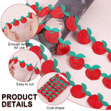 Polyester Embroidery Sewing Trimming, DIY Garment Accessories, Apple, for Teacher's Day, Red, 33x1mm
