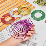 Aluminum Wire, Flat, Mixed Color, 3mm, about 16.4 Feet(5m)/roll, 5colors, 1roll/color, 5 rolls/set