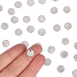 304 Stainless Steel Stamping Blank Tag Pendants, Flat Round, Stainless Steel Color, 8x0.6mm, Hole: 1.5mm