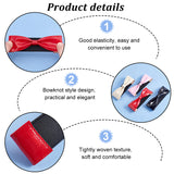4 Pairs 4 Colors PU Leather Bowknot Shoelace Bands, with Polyester Findings, Anti-Loose Shoelace, for High-heeled Shoes, Mixed Color, 35mm, 1 pair/color