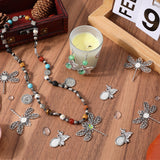 DIY Blank Pendant Making Kit, Including Butterfly & Dragonfly Alloy Pendants Cabochon Settings, Glass Cabochons, Antique Silver, 80Pcs/bag