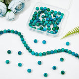 3 Strands Natural Chrysocolla Beads Strands, Dyed, Round, 8mm, Hole: 1.4mm, about 33pcs/strand, 10 inch(25.5cm)