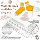 Transparent Acrylic Templates, Sock Ruler Knitting Crochet Size Measuring Hooks Gauge, Sock Blocker, Arch, 220~320x80x5mm, 3pcs/set