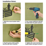 Sports Theme Iron Medal Hanger Holder Display Wall Rack, 3-Line, with Screws, Heart, 130x290mm, Hole: 5mm