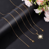 10Pcs 304 Stainless Steel Round Snake Chain Necklaces Set, Golden, 15.7 inch(40cm)