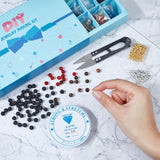 DIY Stretch Bracelets Making Kits, Including Gemstone Beads, 100Pcs 2 Colors Iron Spacer Beads, 1 Roll Elastic Crystal Thread and 1Pc Steel Scissors, Mixed Color, 6mm, Hole: 0.8mm