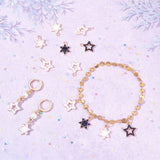 96Pcs 6 Style Alloy Enamel Pendants, Star, Light Gold, Mixed Color, 16~16.5x12~14x2mm, Hole: 1.6mm, 16pcs/style