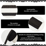 10M Polyester Ribbon, Clothes Accessories, Flat, Black, 3/8~1/2 inch(11~12mm), about 10.94 Yards(10m)/Card