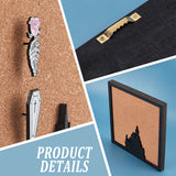 Cork Board Display Decorations, for Brooch Pin Display Organizer, with Alloy Finding, Square Pattern, 200x200x20mm