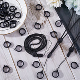 36Pcs Silicone Rings with 6Pcs Polyester Necklace Lanyard Anti-Loss Pendant Holder, for Pen, Phone, Badge Holder, Black, 2.35x2x0.55cm