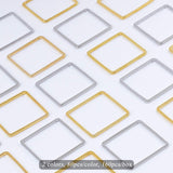 Brass Linking Rings, Square, Platinum & Golden, 20x20x1mm, 160pcs/box