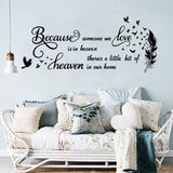 PVC Wall Stickers, for Home Living Room Bedroom Decoration, Black, Feather Pattern, 770x350mm