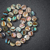 Natural Abalone Shell/Paua Shell Beads, Flat Round, 8x3mm, Hole: 0.5mm, 30pcs/box