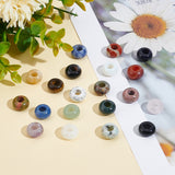 20Pcs 20 Styles Natural & Synthetic Gemstone European Beads, Large Hole Beads, Rondelle, 14x7~8mm, Hole: 6mm, 1pc/style