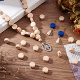 Beech Wood Beads, Undyed, Flat Round, BurlyWood, 14~15x7mm, Hole: 3mm, 100pcs/bag