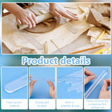 10Pcs 5 Style Acrylic Clay Depth Guide Tools, Oval, Clear, 200x20x2~6mm, 2pcs/style