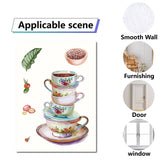 8 Sheets 8 Styles Coffee Theme PVC Waterproof Wall Stickers, Self-Adhesive Decals, for Window or Stairway Home Decoration, Rectangle, Food, 200x145mm, about 1 sheets/style