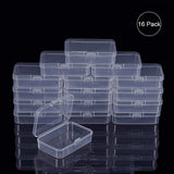 Plastic Bead Containers, Cuboid, Clear, 7.4x4.9x2cm, 16pcs, Carton: 20x13x8cm