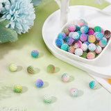 160Pcs 8 Colors Imitation Pearl Acrylic Beads, Berry Beads, Combined Beads, Round, Mixed Color, 12mm, Hole: 1mm, 20pcs/color