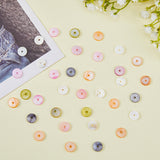 300Pcs Dyed Natural Shell Beads, Disc/Flat Round, Heishi Beads, Mixed Color, 10x2mm, Hole: 1mm