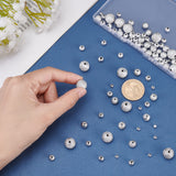 120Pcs 3 style Spray Painted Acrylic Beads, Matte Style, Round, Silver, 120Pcs 3 style 4~10mm
