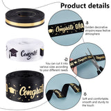 3 Bundles 3 Styles Graduation Theme Printed Polyester Ribbons, for Gift Wrapping, Party Decoration, Mixed Color, 3/8~1 inch(9.8~25mm), about 4.92 Yards(4.5m)/Bundle, 1 bundle