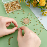 304 Stainless Steel Beads, Round, with Bead Container, Golden, 4x3.5mm, Hole: 1.6mm, about 400pcs/box