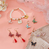 Alloy Enamel Butterfly Pendant Locking Stitch Markers, 304 Stainless Steel Clasps Stitch Marker, Mixed Color, 4.2cm, 6 colors, 2pcs/color, 12pcs/set