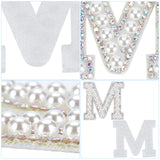 15Pcs 3 Style Non Woven Fabrics Costume Accessories, Sewing Craft Decoration, with Crystal AB Rhinestone and Imitation Pearls, for DIY Word MRS, White, 46.5~47x33.5~49.5x5.5m, 5pcs/style