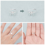 4Pcs Adjustable Brass Ring Components, 6 Claw Prong Settings, Silver, US Size 6(16.5mm), Tray: 13x15mm
