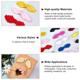 28sets 7 color Handmade Chinese Frogs Knots Buttons Sets, Polyester Button, 1-Hole, Flower Shape, Mixed Color, 20x70x5mm
