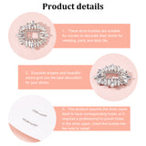 Alloy Crystal Rhinestone Shoe Decoration, Detachable Shoe Buckle Clips, with Iron Findings, Oval, Crystal, 61x71x5mm, 1 pair/box
