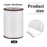 1Roll Round Waxed Polyester Thread String, Micro Macrame Cord, Twisted Cord, for Leather Sewing Stitching, WhiteSmoke, 0.8mm