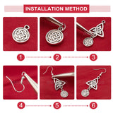 DIY Knot Drop Earring Making Kit, Including Alloy Pendants & Links & Pendant Settings, Brass Earring Hooks & Pin & Jump Rings, Antique Silver & Platinum, Pendants: 26Pcs/set