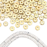 1 Strand Synthetic Howlite Beads Strands, Heishi Beads, Flat Round/Disc & 100Pcs CCB Plastic Spacer Beads, Flat Round, 6x3mm, Hole: 1mm, about 119~131pcs/strand, 14.76~15.74 inch(37.5~40cm)