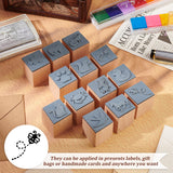 Wooden Stamps with Rubber, for DIY Craft Card Scrapbooking Supplies, Bees, 25~25.5x25~25.5x32mm