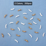 Tibetan Style Alloy Fairy Wing Beads, Mixed Color, 4x14x4mm, Hole: 1.5mm, 2 colors, 100pcs/color, 200pcs/box