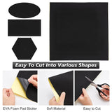 EVA Foam Pad Sticker, with Double Self-Adhesive, for Anti Slip Accessories, Square, Black, 300x300x2mm
