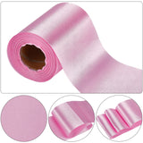 20M Polyester Satin Ribbon, Christmas Ribbon, For Opening Ceremony, Wedding Party Decoration, Pearl Pink, 4 inch(100mm), about 21.87 Yards(20m)/Roll