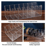 Transparent Acrylic Belt Organizer Holder with 7 Compartments, Belt Storage Display Stands for Closet, Drawer, Rectangle, Clear, 14x37.5x12cm, Inner Diameter: 13.35x4.9cm