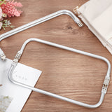 2Pcs Aluminum Bag Handle, Bag Replacement Accessories, Silver Color Plated, 9.5x30x2cm