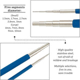 Wire Wrapping Tool Sets, with Carbon Steel Round Nose Pliers and Iron Wire Winding Rods, Blue, Loop Size: 1.5mm/1.7mm/2.7mm/3.8mm/5mm/6mm/7mm/8mm/9mm/10mm, 143.5x13.5mm, 141.5x7.5mm, 2pcs/set