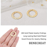 Brass Links Connectors, Long-Lasting Plated, Nickel Free, Ring, Real 18K Gold Plated, 21x0.4mm, Hole: 1.2mm, 20pcs/box