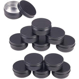 Round Aluminium Tin Cans, Aluminium Jar, Storage Containers for Cosmetic, Candles, Candies, with Screw Top Lid, Gunmetal, 5.9x2.8cm, capacity: 50ml, 20pcs/box