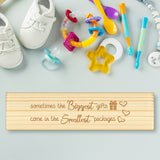 Rectangle Wooden Pregnancy Test Keepsake Box with Lock, Baby Annouced Engraved Case for Grandparents Dad Aunt and Uncle, Blanched Almond, Box, 20x5x3cm