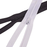 Garment Accessories, Nylon Zipper, Zip-fastener Components, White & Black, 235~240x25mm, 50strands/color, 100strands