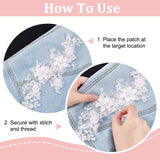Flower Pattern Polyester Computerized Embroidered Appliques, with Plastic Bead, Adhesive/Sew on Patches, Costume Cheongsam Accessories, Misty Rose, 290x120x1mm
