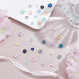 150Pcs 3 Style Opaque Resin Bead Caps, AB Color Plated, Flower, Mixed Color, 6~9.5x6.5~9.5x2.5mm, Hole: 1mm, 50pcs/style